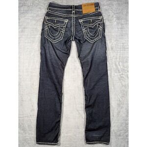 True Religion Jeans Mens 28 Blue Denim Ricky Relaxed Straight Super T Corduroy